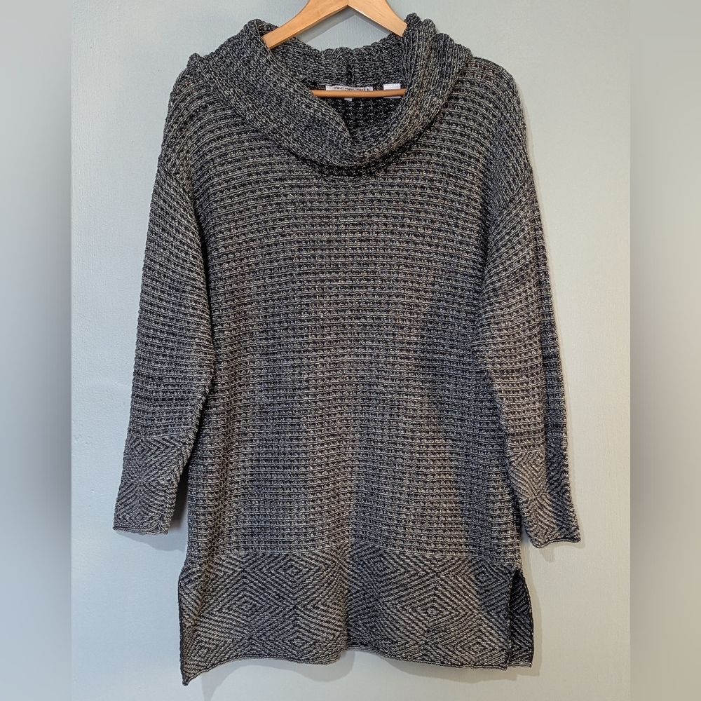Eight Eight Eight Gray Cowl Neck Chunky Knit Sweater Tunic Casual Boho Womens 1X